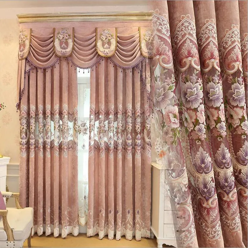 Buy Luxury Embroidered Curtain European Tulle Curtains