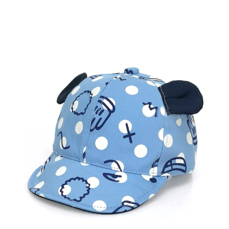 Летняя хлопковая Детская шляпа с рисунком пальмы для мальчиков и девочек, бейсболка, летние солнцезащитные шляпы, козырек, кепка s - Цвет: blue