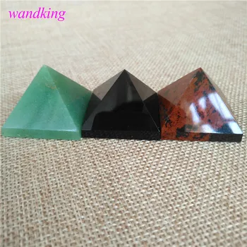 

3cm Natural Obsidian+Aventurine+red obsidian quartz crystal pyramid