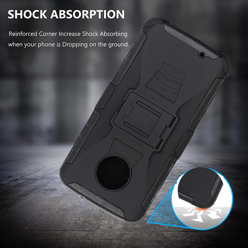 Anti-Shock Impact Holster Belt Clip Armor Case Cover sFor Motorola Moto G6 X4 Z3 G6 Play E5 X5 Z3 Play G6 Plus Heavy Duty Armor  (8)