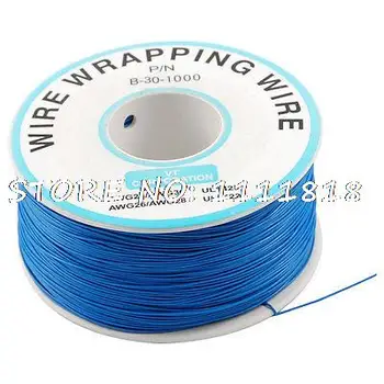

PCB Solder 0.25mm Tin Plated Copper Cord Dia Wire-wrapping Wire 305M 30AWG Blue