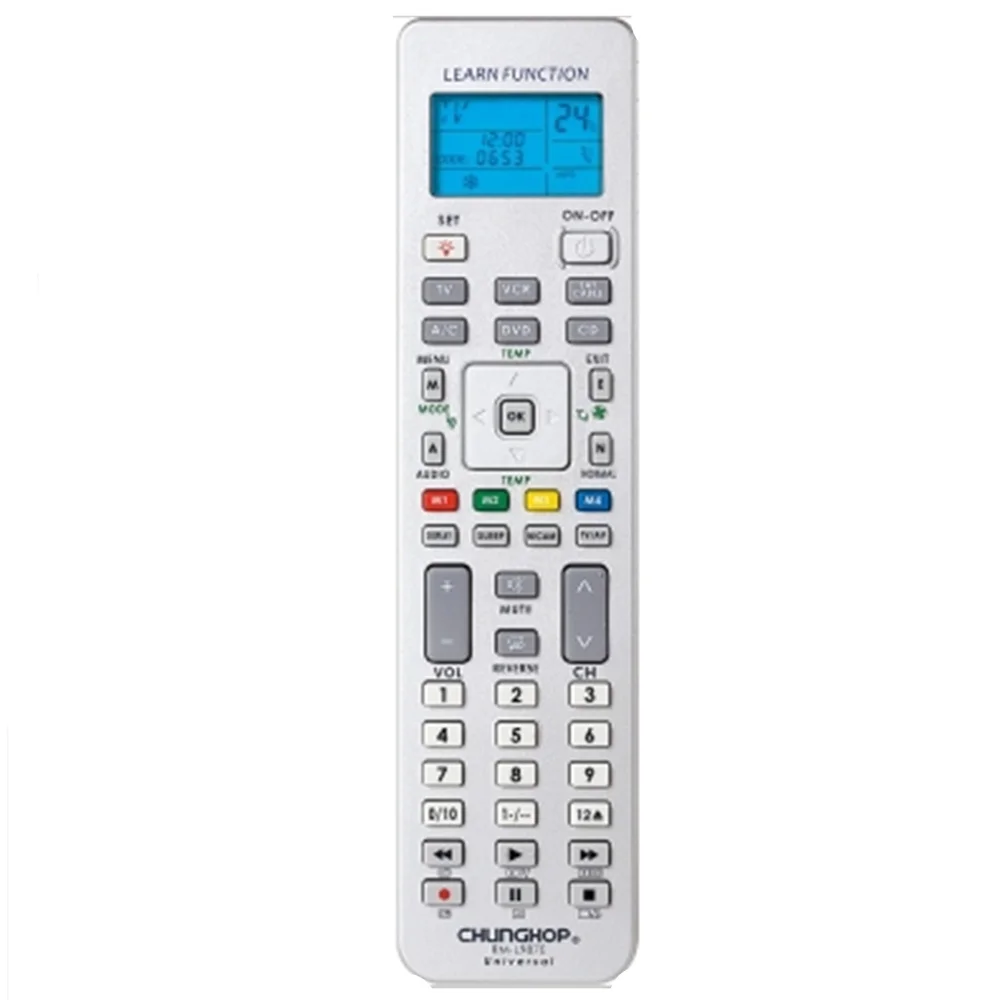 

1PCS Chunghop RM-l987e TV/SAT/DVD/CBL/CD/AC/VCR Smart TV 3D universal remote control learning equipment with LCD display