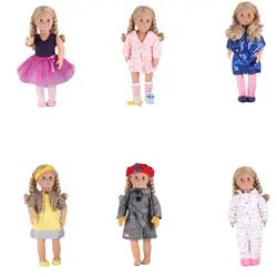 1 шт., наряды для кукол в каждом стиле для девочек, пальто, большая скидка, 18 дюймов, аксессуары для кукол, 18 дюймов, американская кукла для