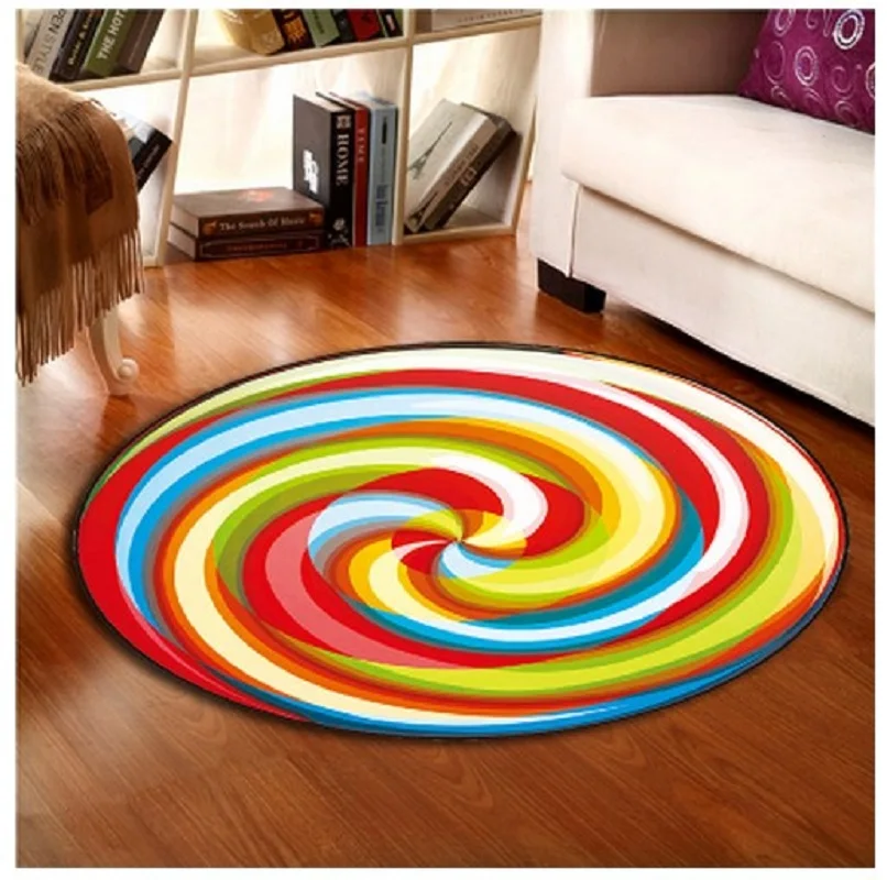 Lollipop Whirlwind круглый коврик 60/80/100/120/160 см alfomбра ковер для спальни коврики кресел