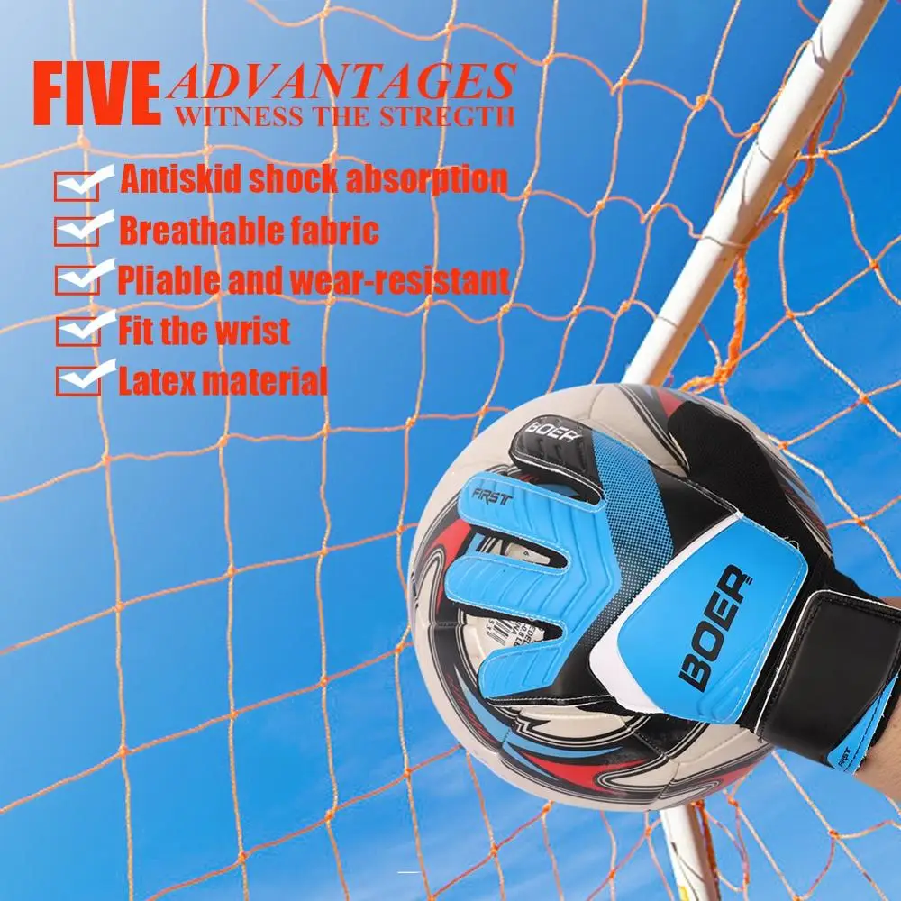

Full Finger Goalie Gloves Boys Girls Rubber Anti Slip Wrist Wrap Soccer Football Apparel Accessories For Goalkeeper