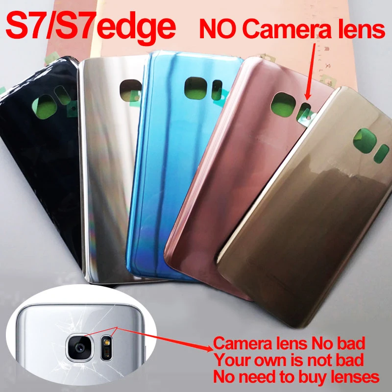Для samsung Galaxy S7 G930 G930F S7Edge G935 G935F задняя крышка батарейного отсека S7 Edge Задняя стеклянная крышка с объективом