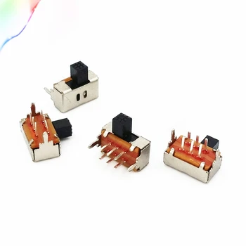 

50PCS SK22D02 toggle switch flapper 2P2T two double block 6PIN horizontal double switch pins SK22D02-GB4/GB5/GB6