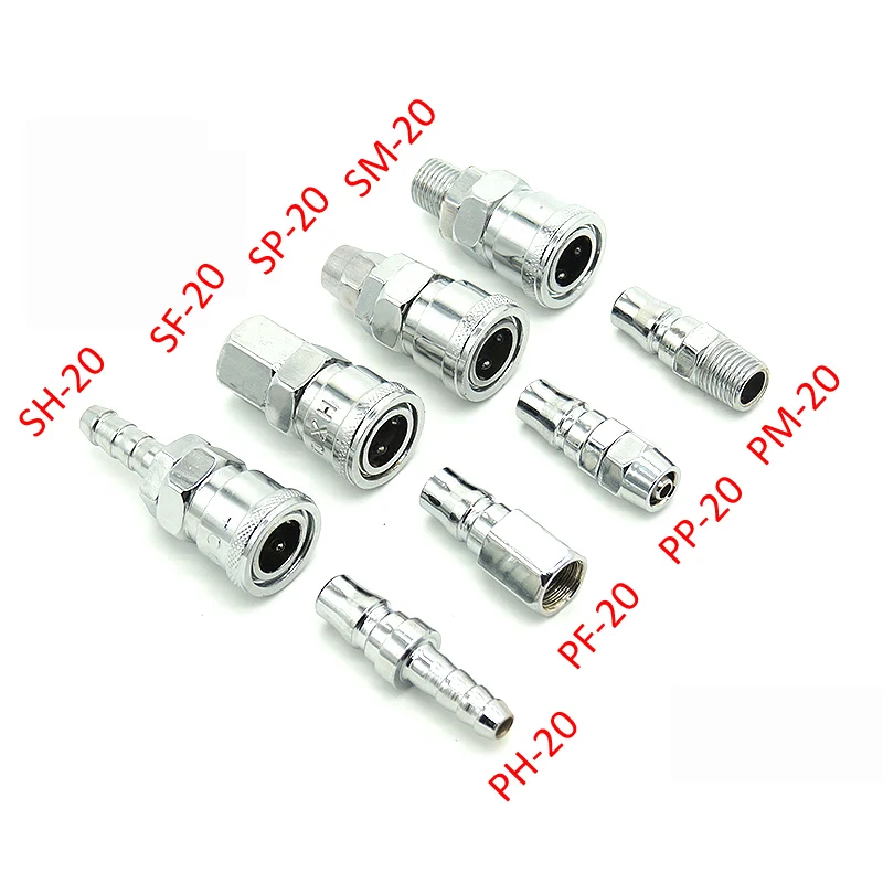 

PP20/SP20/PF20/SF20/PH20/SH20/PM20/SM20 Pneumatic Fitting C Type Quick Connector High Pressure Coupling Air Compressor Hose Coup