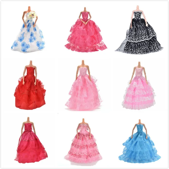 Charming Summer Floor Length Pink Party Wedding Dress For Girl Handmade Multilayers Doll Princess Dresses Clothing