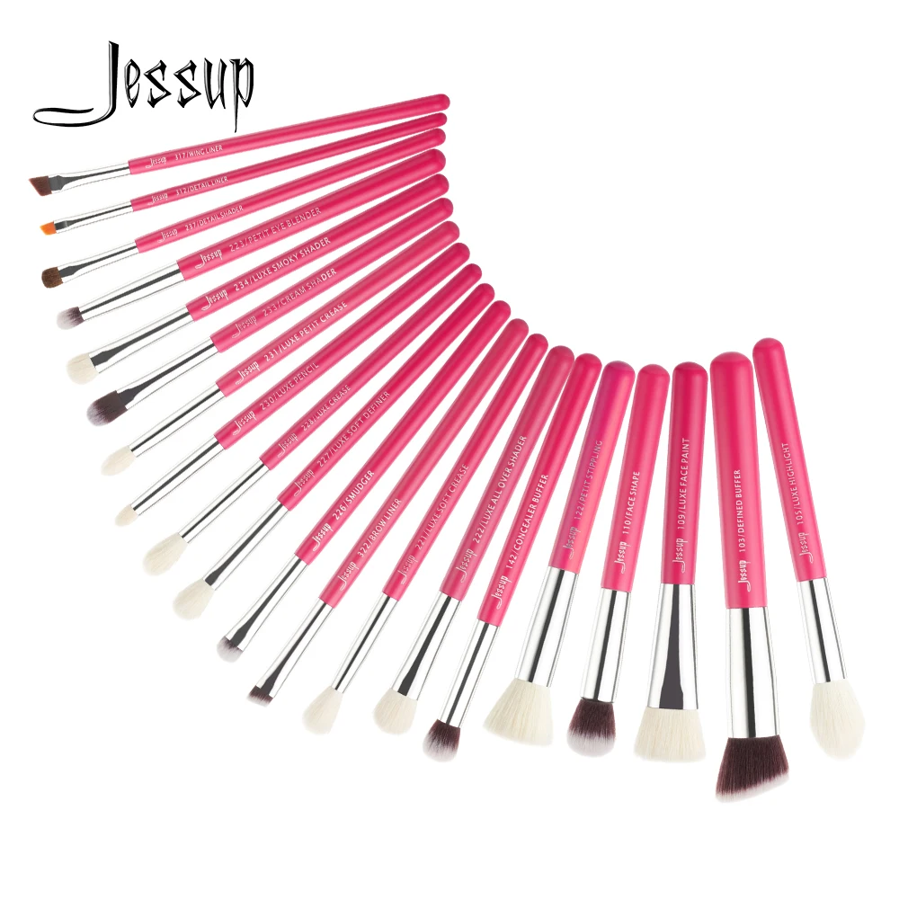 

Jessup Brushes 20pcs Rose-carmine Makeup-Brushes-Set Make up Brush Tools kit Foundation Powder Professional MUA T205