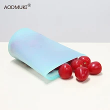 2/3Pcs Silicone Food Storage Containers Zip Top Leakproof Fresh Bowl Reusable Stand Up Zips Shut Bag Fruit Vegetable Sealed Cup