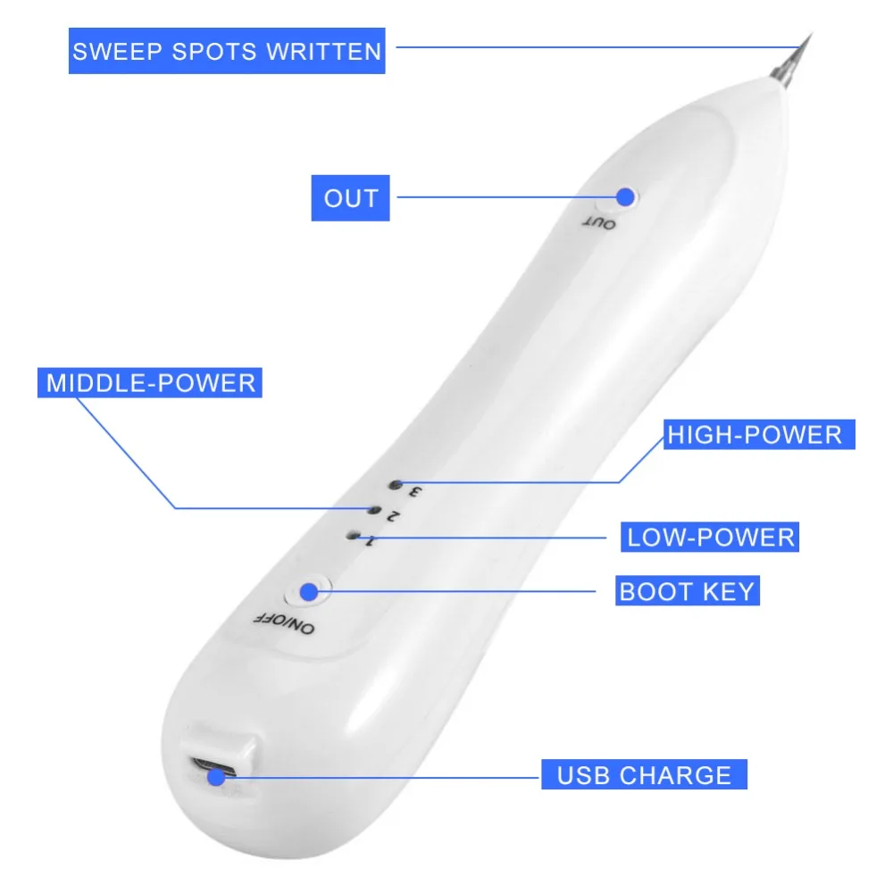 Портативный USB Mole карандаш для удаления веснушек три уровня регулируемый