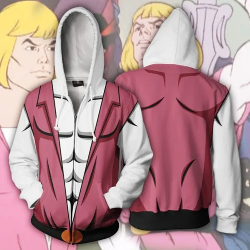 

3d Print Anime Prince Adam Cosplay Sweatshirts Hoodie Jackets Men Top Coat Zipper Casual Hoded Costume