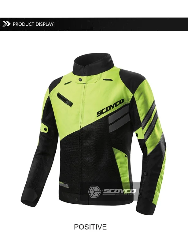 SCOYCO мотоциклетная мужская куртка мотоциклетная летняя куртка для мотоспорта мотобайк Motocicleta комбинации зеленого цвета Chaquetas черный