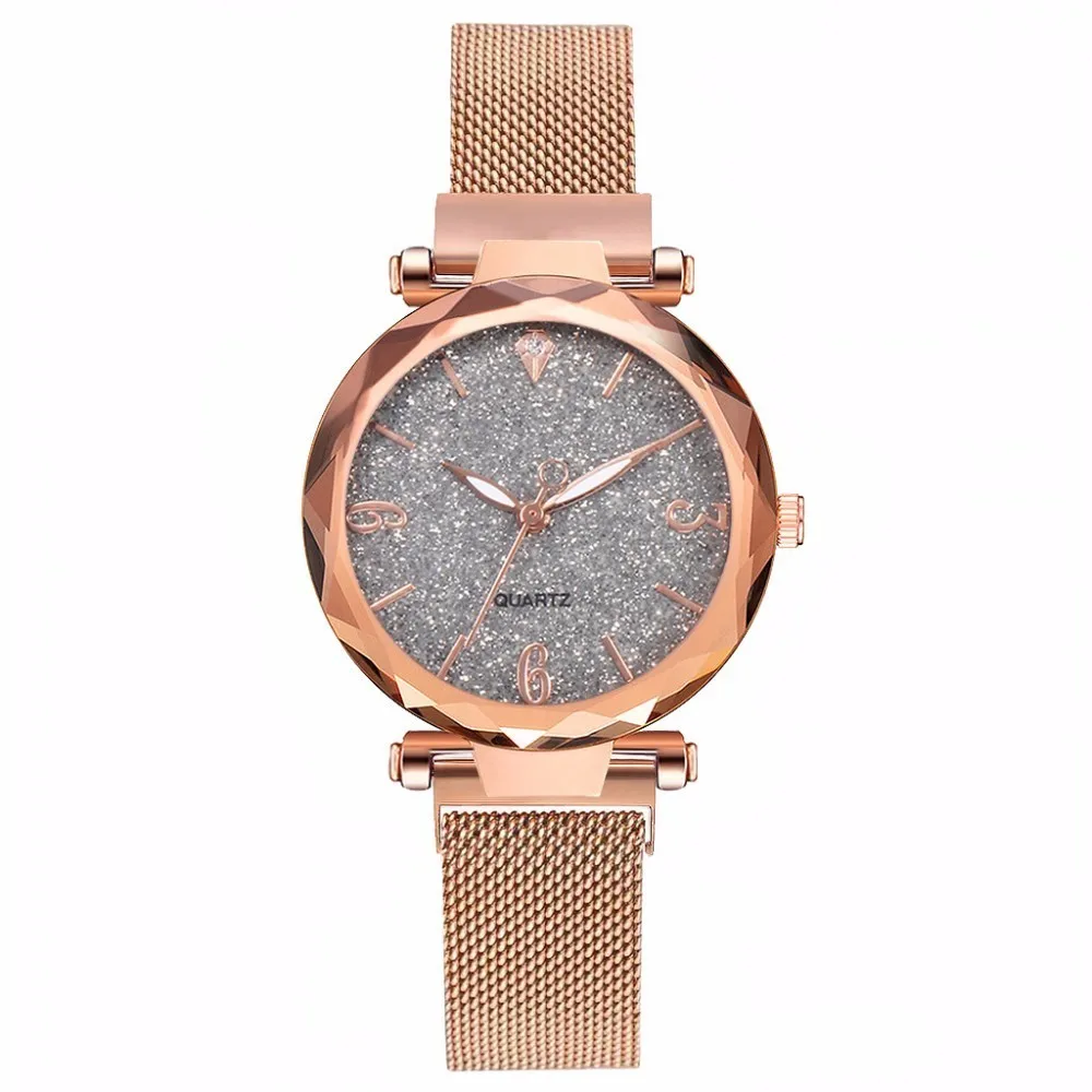 Лидер продаж женские часы с магнитной пряжкой звездное небо роскошные женские кварцевые часы из нержавеющей стали Relogio Feminino дропшиппинг - Цвет: grey