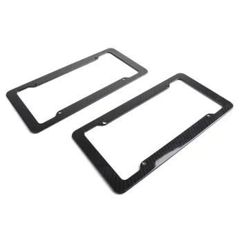 

Areyourshop US Shipping Car Universal 2PCS Carbon Fiber Style Custom License Plate Frame For Front & Rear Bracket Car Styling