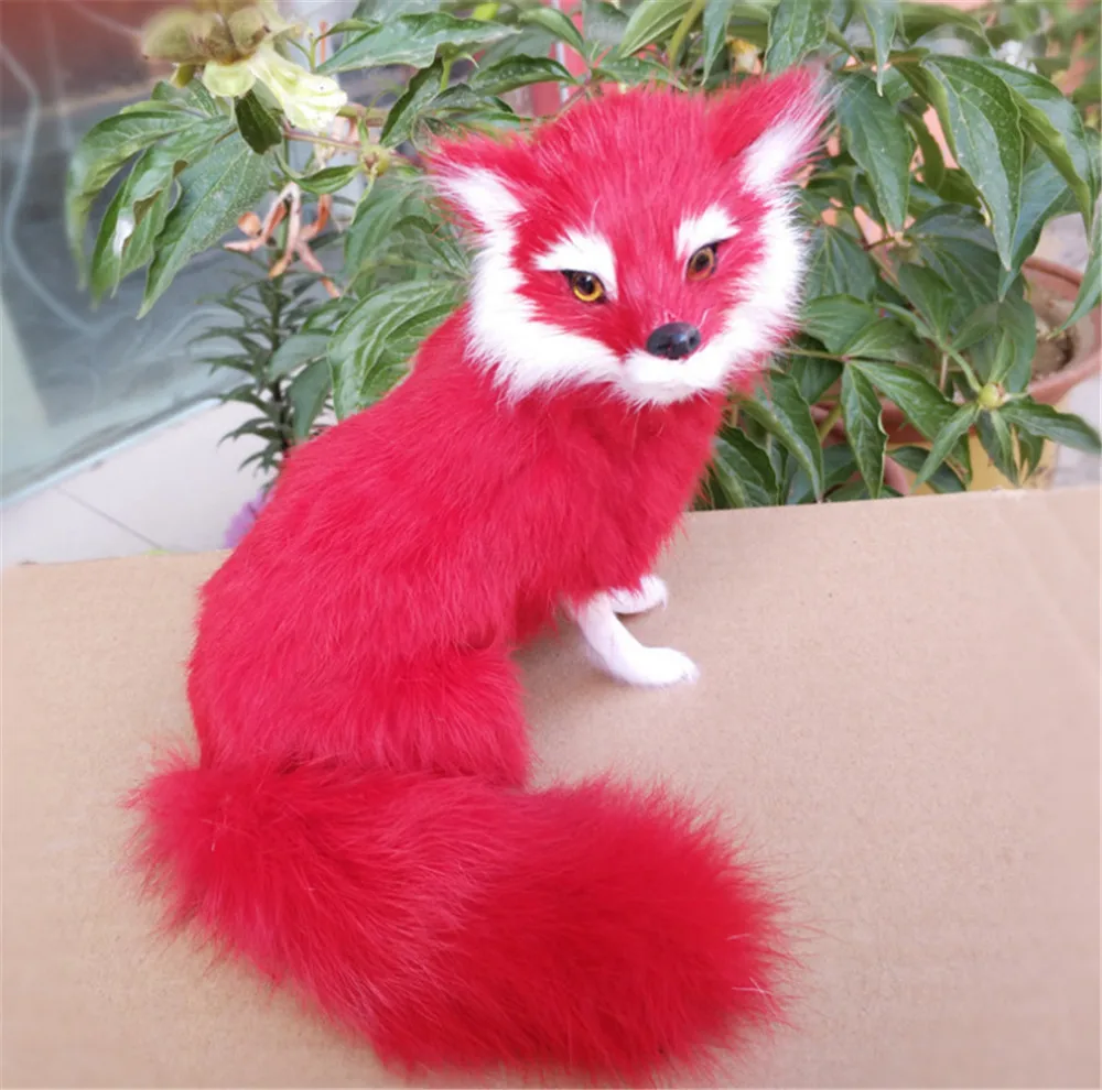 Fancytrader Simulation Animals Fox Dog Bunny Toy Made of Polyethylene and Furs Realistic Mini Doll Decoration Props 15cm10