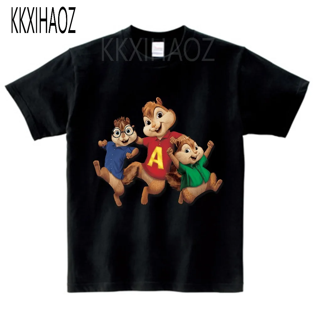 

Alvin and the chipmunk print T-shirt 2019 Children's summer short sleeved breathes chipmunks cartoon boys girls clothes NN