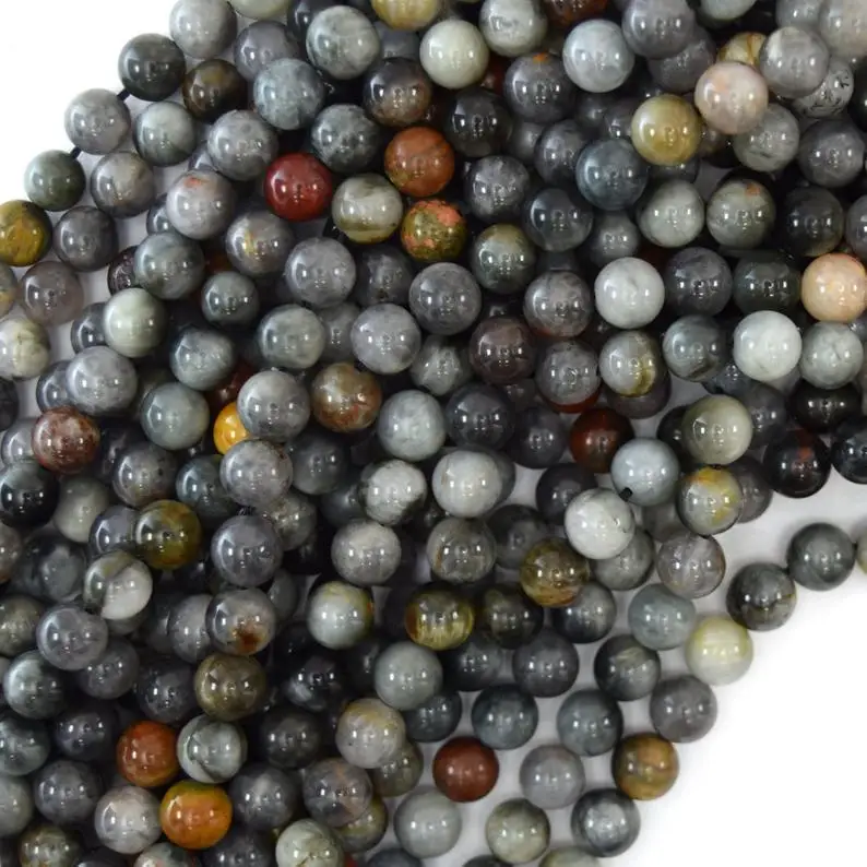 gray hawk eye round beads 15.5 strand hawkeye