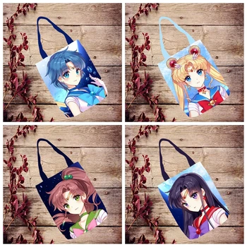 

IVYYE 1PCS Sailor Moon Girl Fashion Anime Canvas Shoulder Bags Casual Shopping Bag Cartoon Tote Handbag Travel Lady Girls New