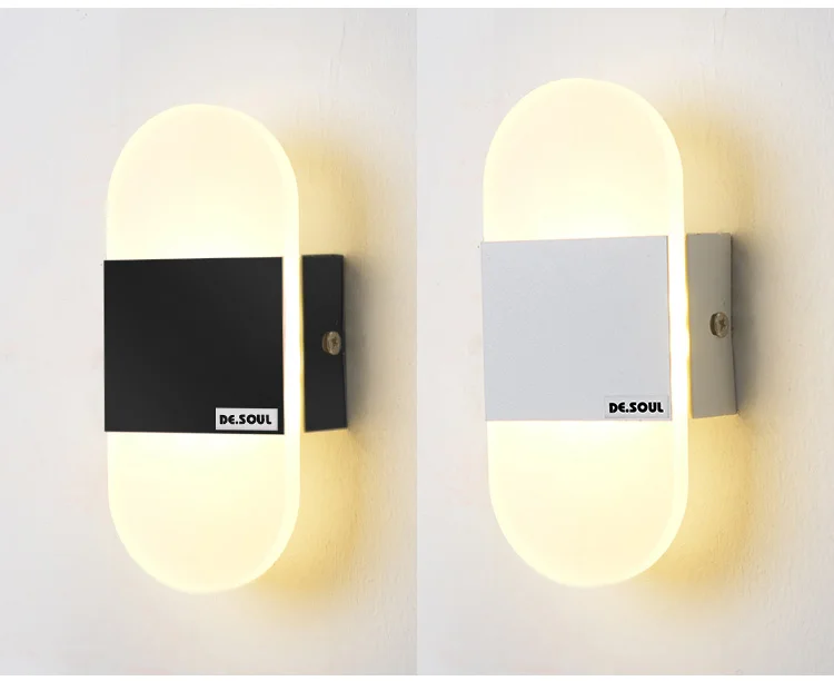 DE.SOUL Sconce Modern Minimalist LED Acrylic bedside lamp Wall Lamp 85-265V AC Bedroom Corridor Staircase Indoor Wall Lights 03