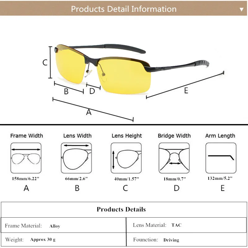 HD очки ночного видения, поляризованные очки для вождения, антибликовые очки для мужчин и женщин, UV400 желтые солнцезащитные очки для вождения, TAC линзы N3043