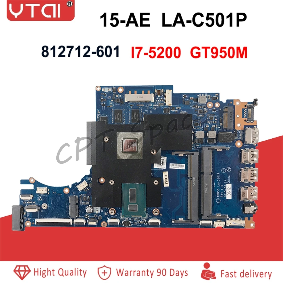 812712-601 15-AE материнская плата для hp 15-AE019TX Материнская плата ноутбука ABW50 LA-C501P 812710 812712-501 818449-001 с i7-5200