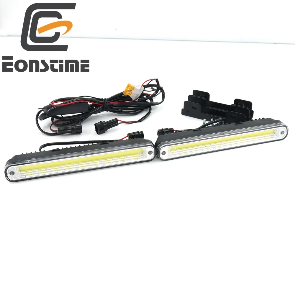 2pcs 20cm COB LED Vehicles Car Daytime Running Light DRL Super White Warning Security Lamp With