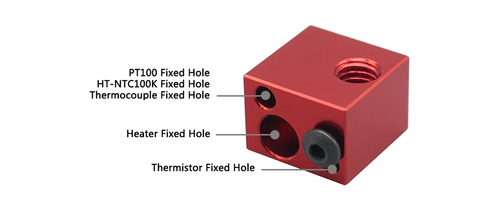 E3D V6 нагревательный блок 3D-принтер части Hotend термистор и термопара нагреватель Блок аксессуары V5 j-головка алюминиевый тепловой блок