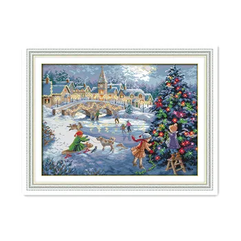 

Christmas Celebration Winter Snow Cross Stitch Kit Merry Christmas Wish Wishing Tree Handmade embroidery