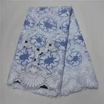 

2018 Latest Swiss Voile Lace Fabric Heavy African Big Swiss Lace Embroidery Swiss Lace Cotton Dry Lace Fabric With Stones 30