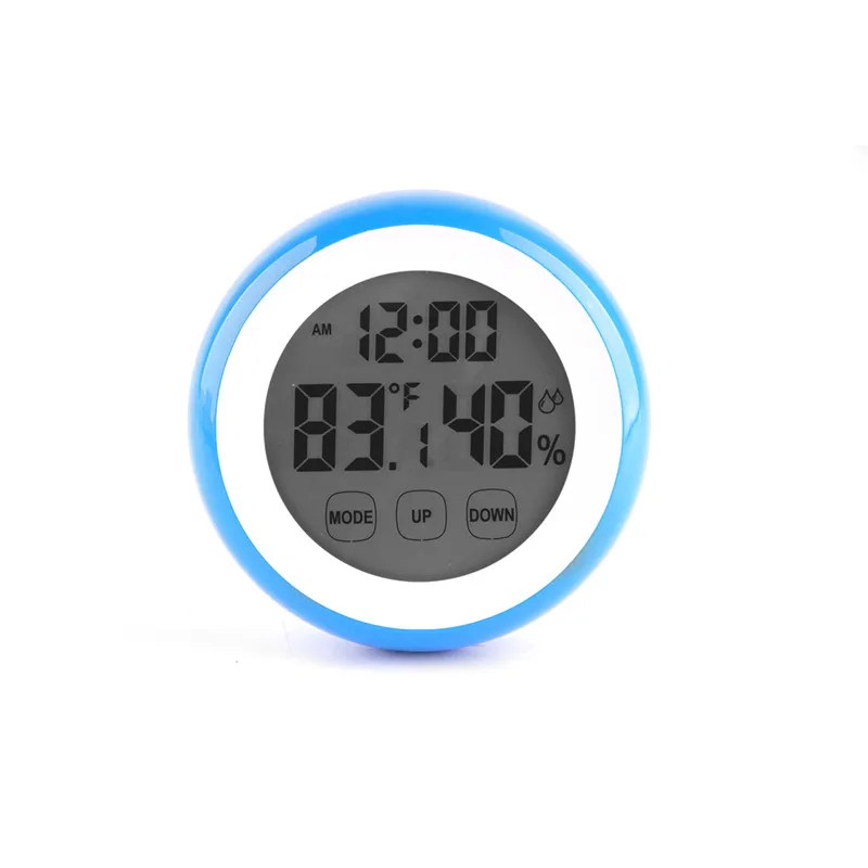 Пластиковые Цифровые ЖК-электронные влажность температура времени функция настенные часы с термометром гигрометр с черными световые часы