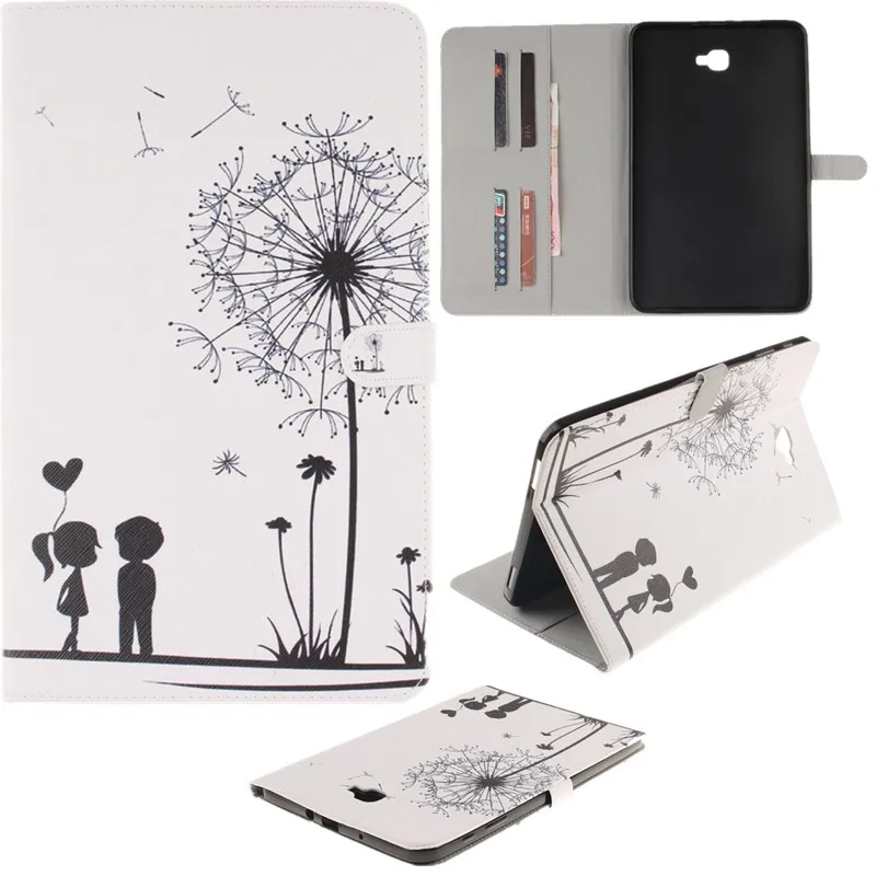 Luxury 2 Leavies PU Leather Case for Samsung Galaxy Tab A 10.1 2016 Case  T585 T580 T580N Case Stand Flip Wallet Tablet Cover (49)