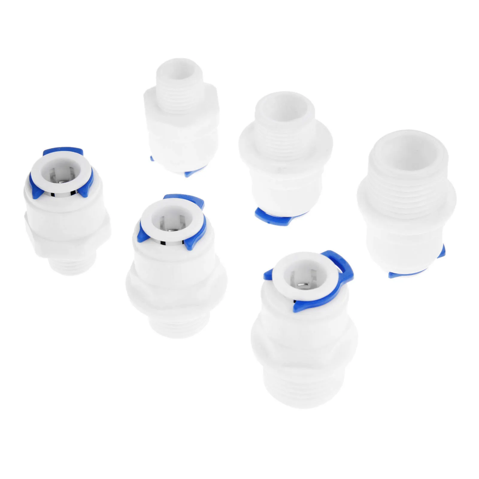 2Pcs 3/8" OD Hose RO Water Straight Pipe Fittings 1/4" 1/2" 3/8" BSP Male Plastic Straight Quick Connector System Water Purifies