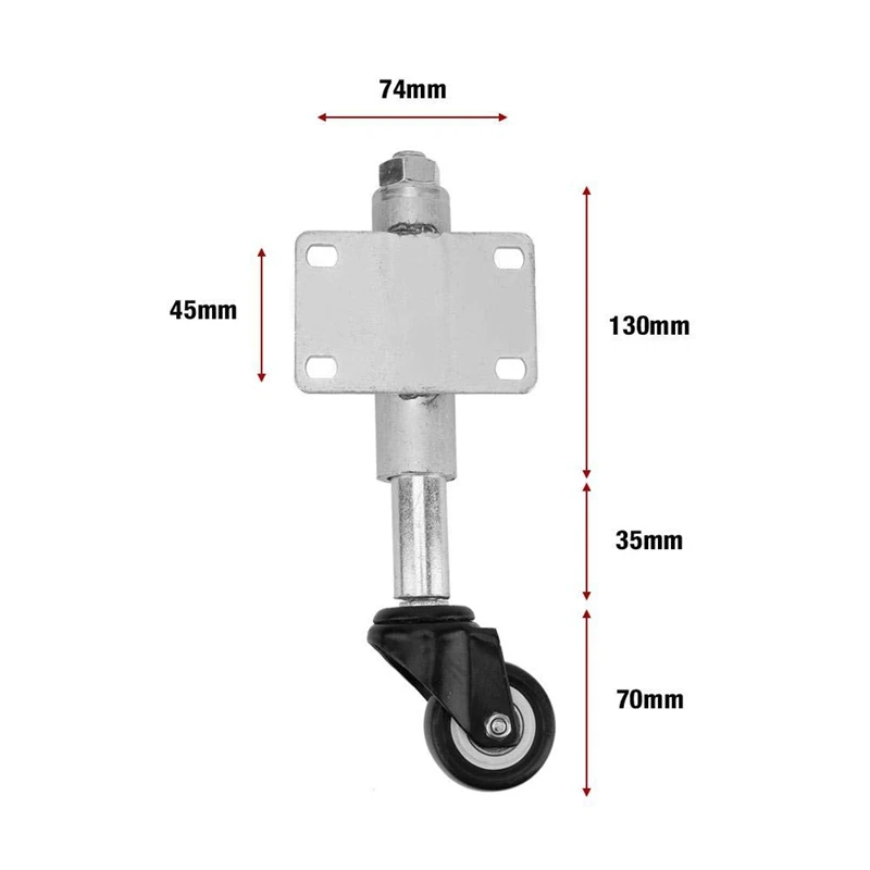 Ворота стержень колеса, 2 дюйма Pu пружинный поворотное колесико Heavy Duty 110 фунтов груз Ёмкость