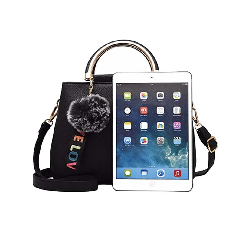 Women Flower Leather Handbag Holiday Female Pompom Clutch Bags Lady Travel Casual Shoulder Bag Exquisite Crossbody SS7001 (14)