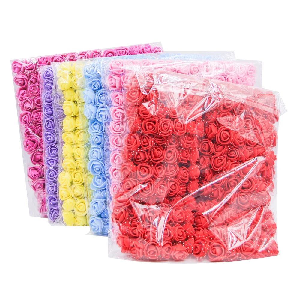 

144PCS Artificial Foam Roses Multi Color Fake Flower For Wedding Home Party Decoration & Wedding Car Corsage Decoration