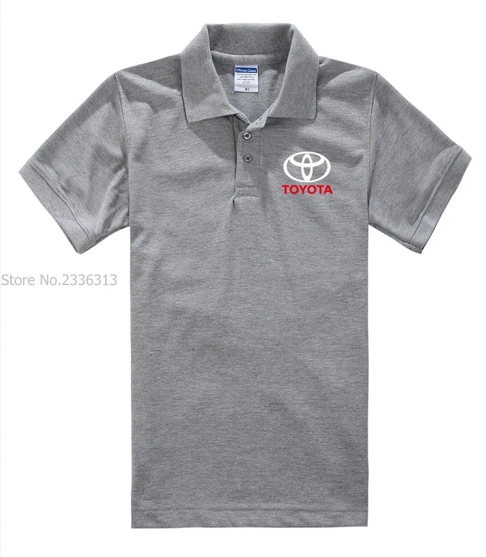 Летние мужские и женские хлопковые Тойота рубашки поло с коротким рукавом 4S магазин рабочая одежда на заказ - Цвет: Серый