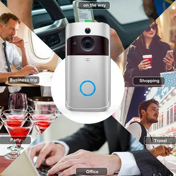 

Hot Sale Smart WiFi Door Bell Kit Wireless IR Video Visual Camera Intercom Home Security Device