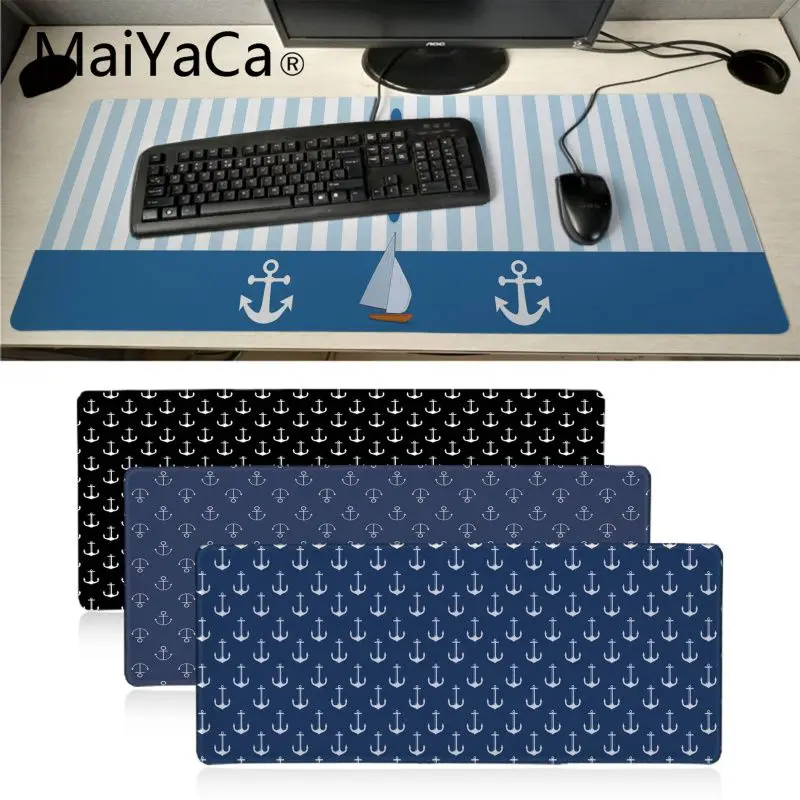 

MaiYaCa In Stocked Navy Anchor Stripe Laptop Gaming Mice Mousepad Smooth Writing Pad Desktops Mate anime mouse pad desk mat