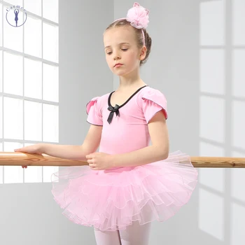 Dance Dress Ballet Dress Tutu Dress Danse for Girls Kids Children Short Sleeves Tulle Dance High Quality little girls dress with short sleeves mesh kids ball gowns pink bow vestido nina long children fancy dress for girls 2 12 years