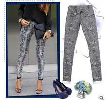 2017 Женщины Leopard Denim Брюки Тощий Полная Длина Женские Карандаш Джинсы Стрейч Брюки Хлопок Конфеты Цвет Ковбойские Брюки Брюки J1839