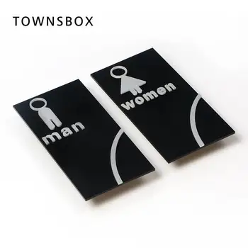 

3D Wall Floating Toilet Sign Board Toilet Sign Door Men Women Wash Room WC Indicator Guide Plate Wall Mounted Signage Acrylic