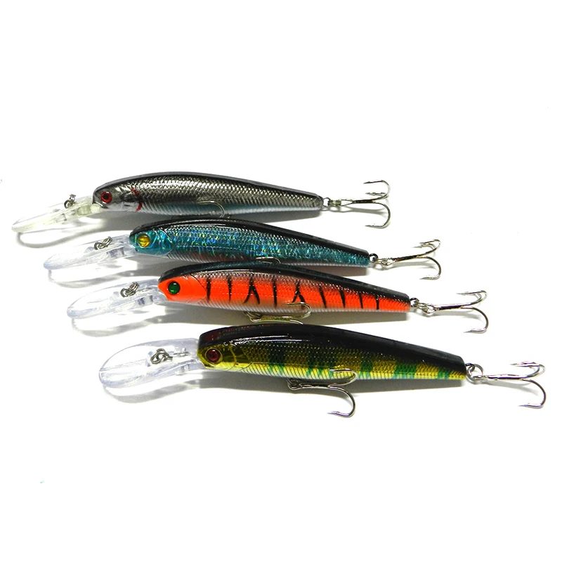 

New 4pcs/lot Fishing Lure Deep Swim 12.5CM 14G Artificial Minnow Fishing Wobbler Fishing Article