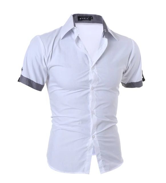 Camisa para hombre nueva moda casual manga verano Camisas 2017 hombres con estilo slim