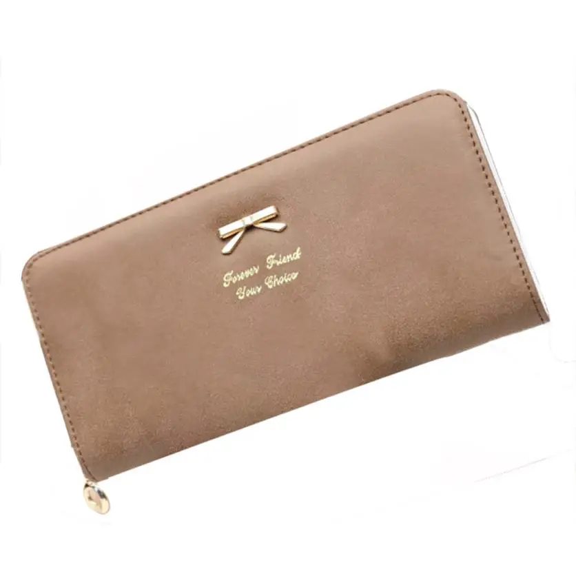 Carteras mujer 2017 Модный женский клатч длинный лук-кошелек кошелек однотонный