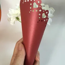 50 винтажный Свадебный бордовый Двойное сердце жемчуг конфетти бумажный стаканчик сделать это самостоятельно для гостей