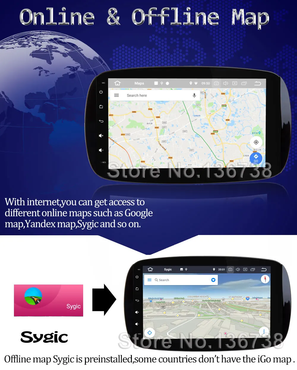 Sale IPS 8 Core Android 8.1 Car DVD Multimedia Radio Stereo GPS Player For Mercedes Benz Smart Fortwo 2015 2016 2017 4GB RAM+32GB ROM 17