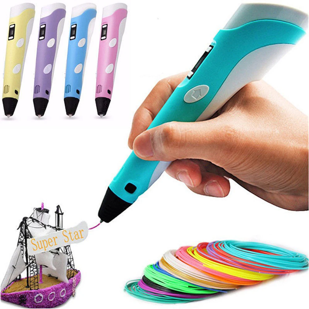 

3D drawning pen Adjustable print Children educational DIY toys LED screen ABS Filament Creative Toy Gift For Kids Design Drawing