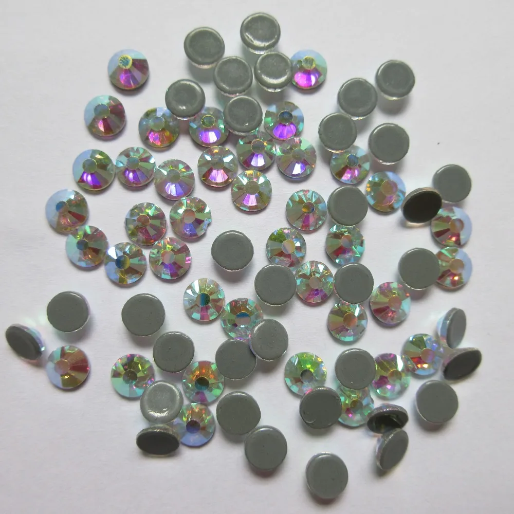 

New Top Grade Crystal White AB Hotfix Rhinestones ss3 to ss40 Crystals Iron On Hot Fix Strass Stones DIY
